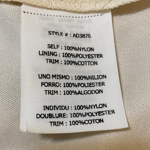 A’reve Lace Crotchet Strap Dress in Cream with Gold Lace Overlay Large - Picture 7 of 8